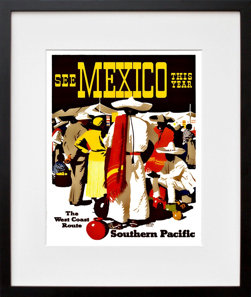 Art Mexico Travel Poster Mexican Vintage Print (ZT158)