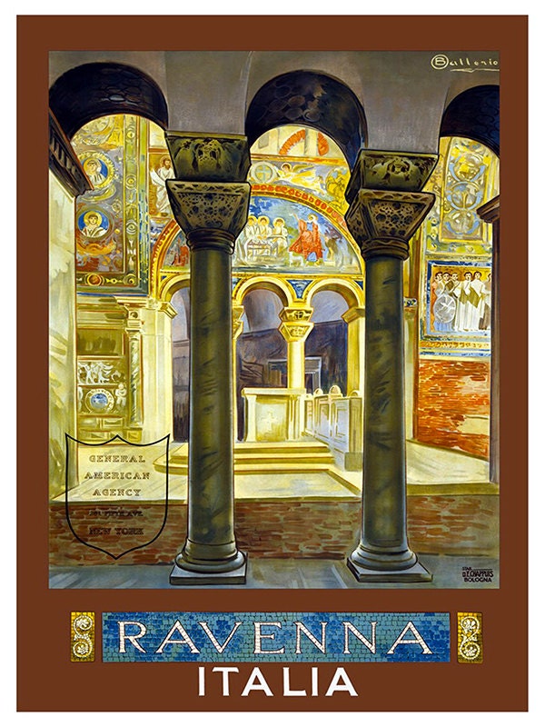 Ravenna Art Italian Travel Print Italy Vintage Poster (TR152)