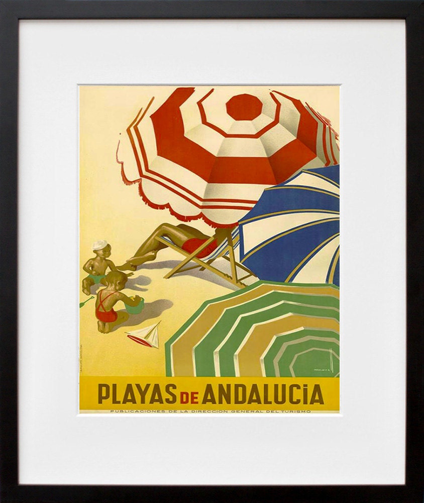 Art Spain Beach Travel Print Spanish Beach Vintage Poster (TR148)