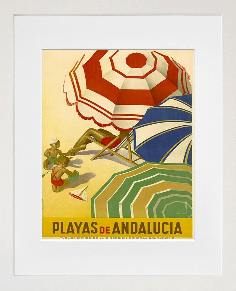 Art Spain Beach Travel Print Spanish Beach Vintage Poster (TR148)