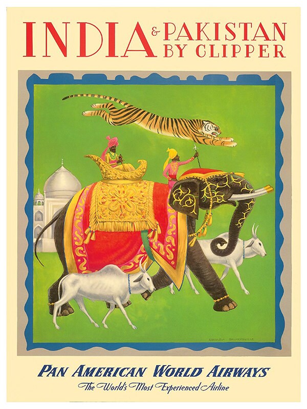 Travel Poster India Vintage Art Print (TR144)