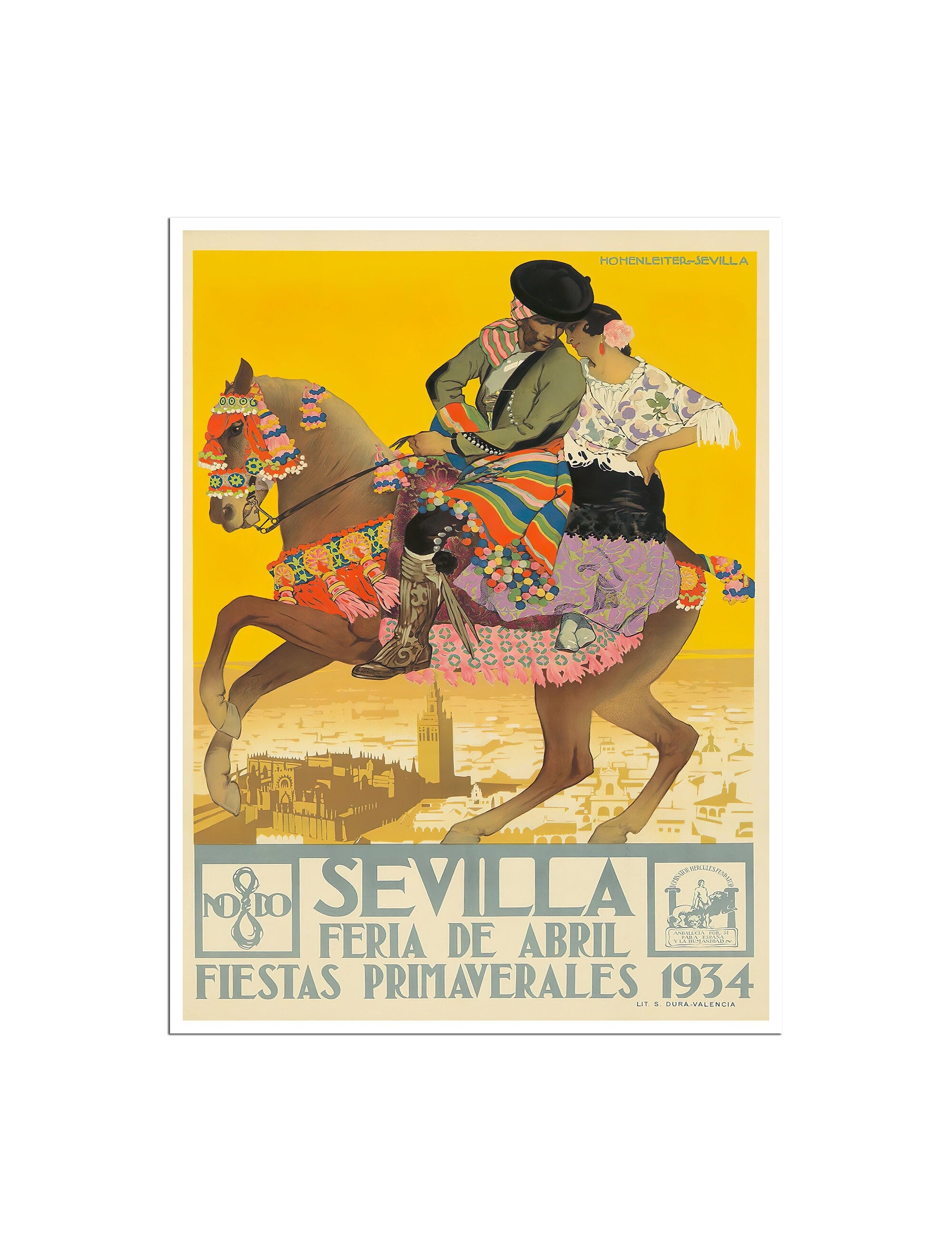Seville Travel Art Vintage Spanish Poster Spain Gift Print (H1214)