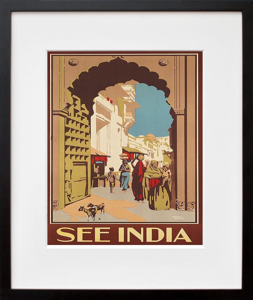 Travel Print India Poster Vintage Art Wall Decor (ZT234)