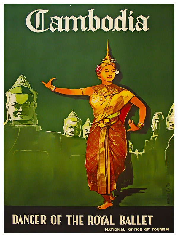Travel Poster Cambodia Asian Art Print Home Decor (ZT302)