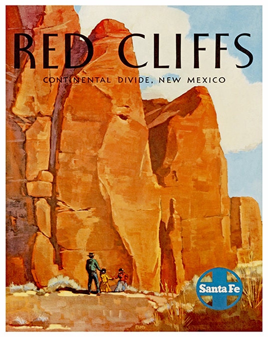 Moab Utah Art Print Red Cliffs Travel Poster Western Home Decor (ZT333)