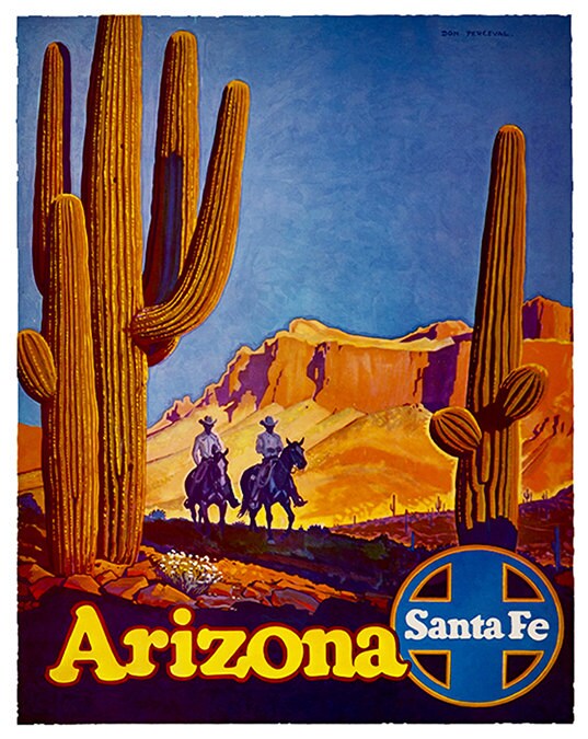 Arizona Santa Fe Travel Poster Vintage Art Print (ZT334)