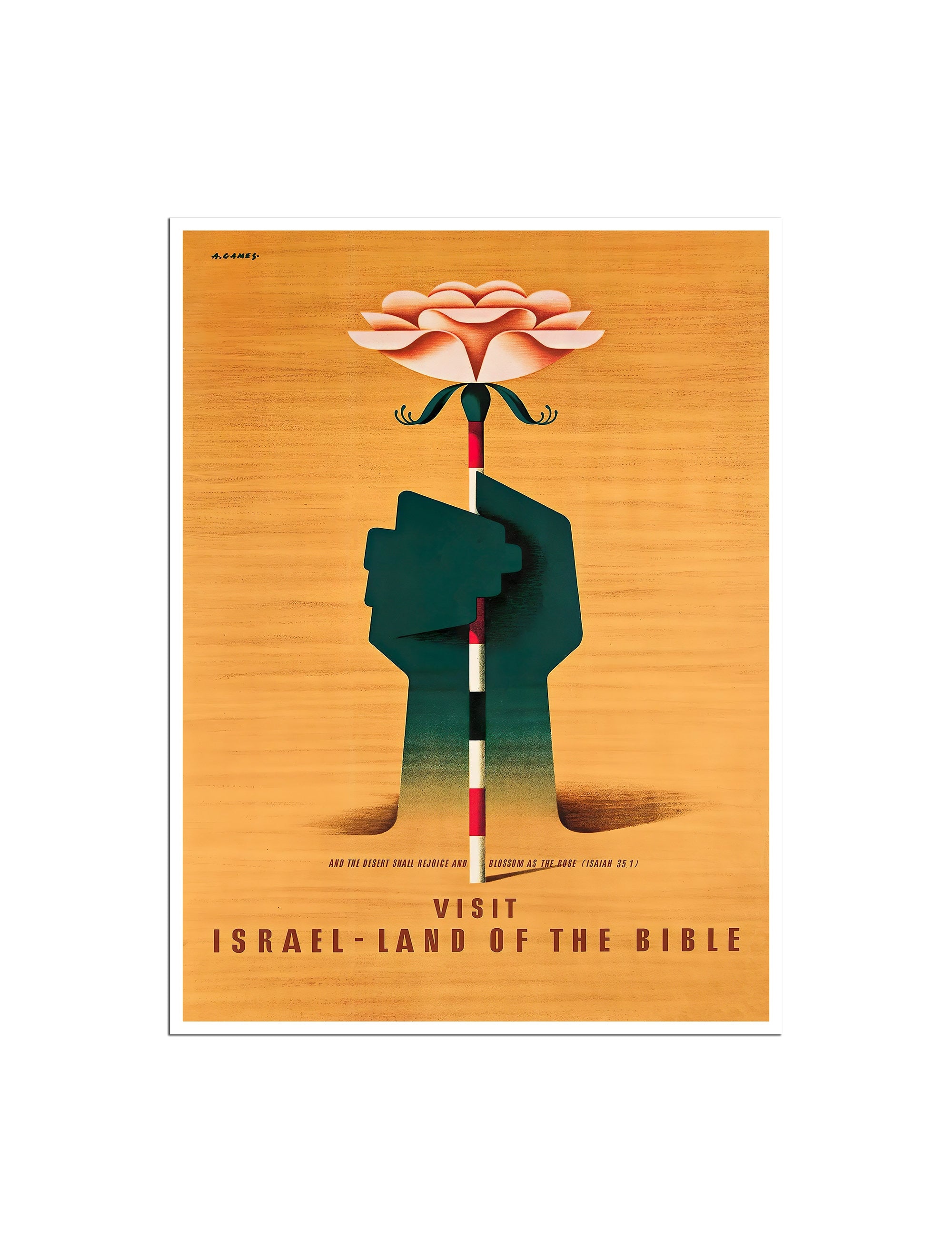 Vintage Israel Art Travel Poster Print Israeli Decor (XR4624)