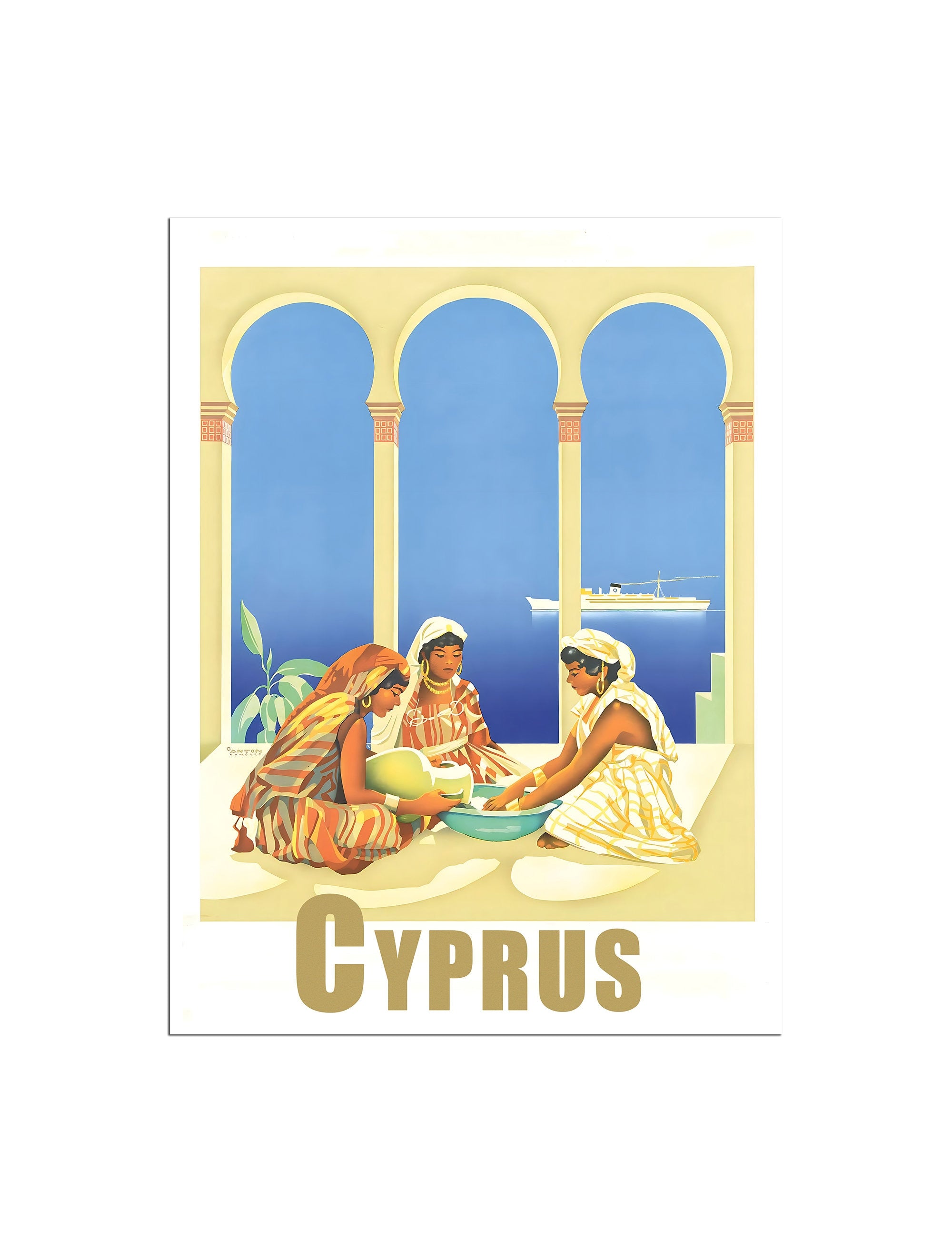 Cyprus Travel Poster Middle East Vintage Art Print (XR4638)