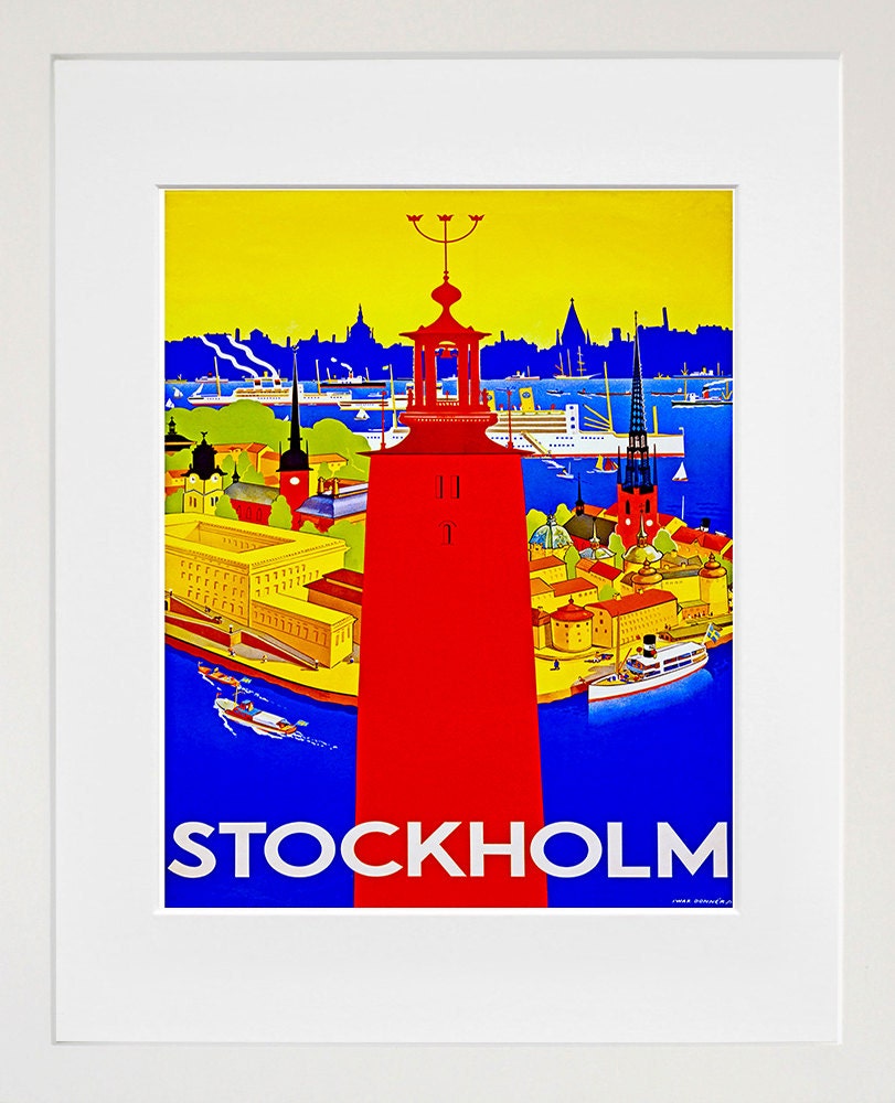 Sweden Travel Poster Stockholm Wall Art Print (ZT325)