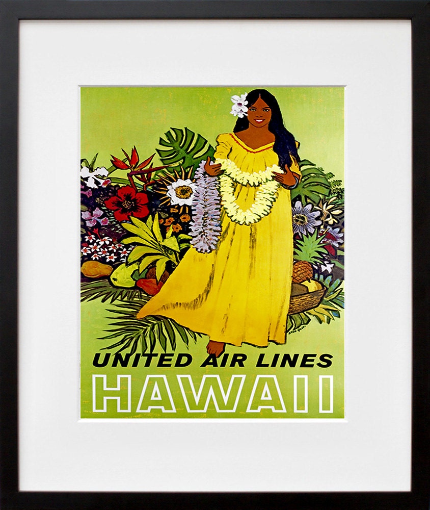 Hawaii Travel Poster Hawaiian Decor Wall Art Print (ZT274)