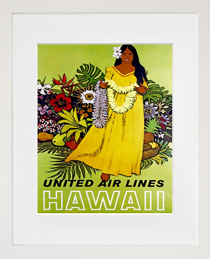 Hawaii Travel Poster Hawaiian Decor Wall Art Print (ZT274)