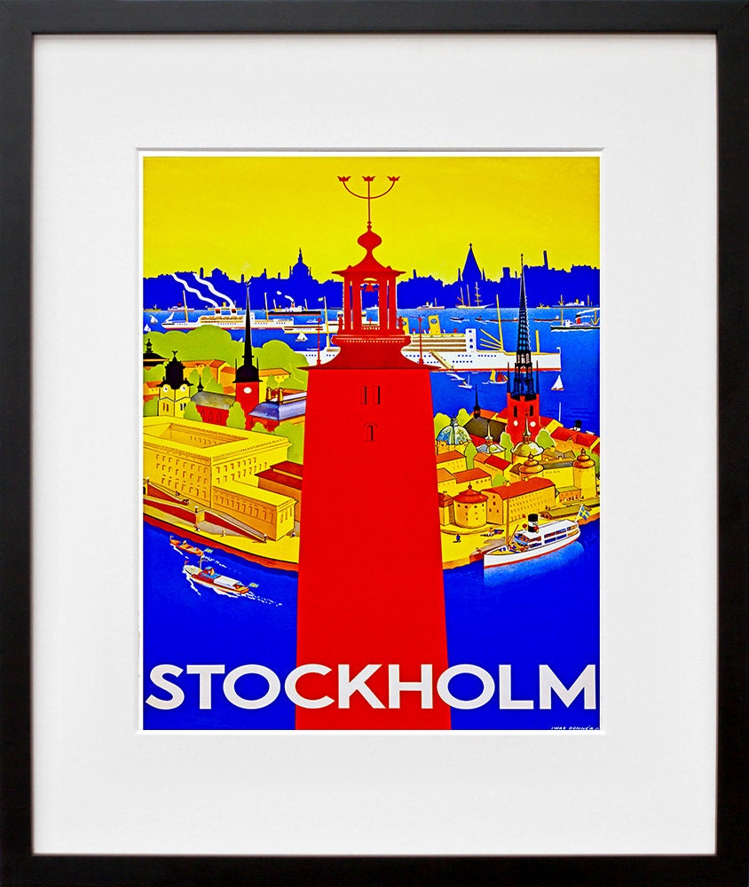 Sweden Travel Poster Stockholm Wall Art Print (ZT325)