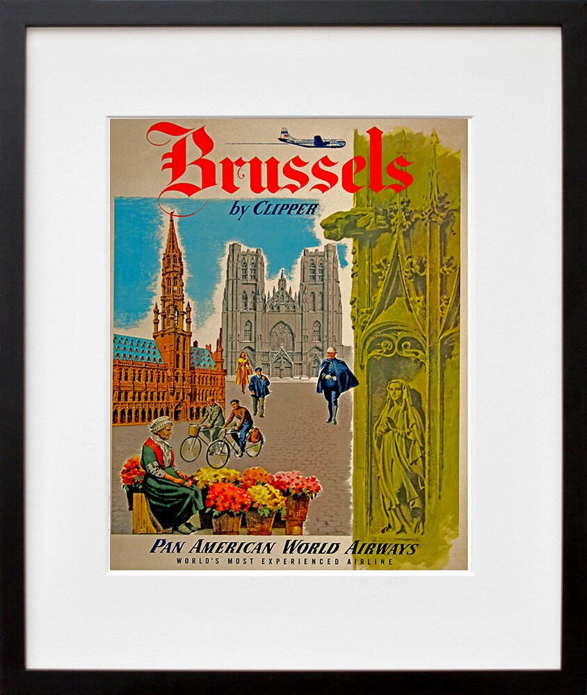 Belgium Travel Poster Brussels Wall Art Print (ZT294)