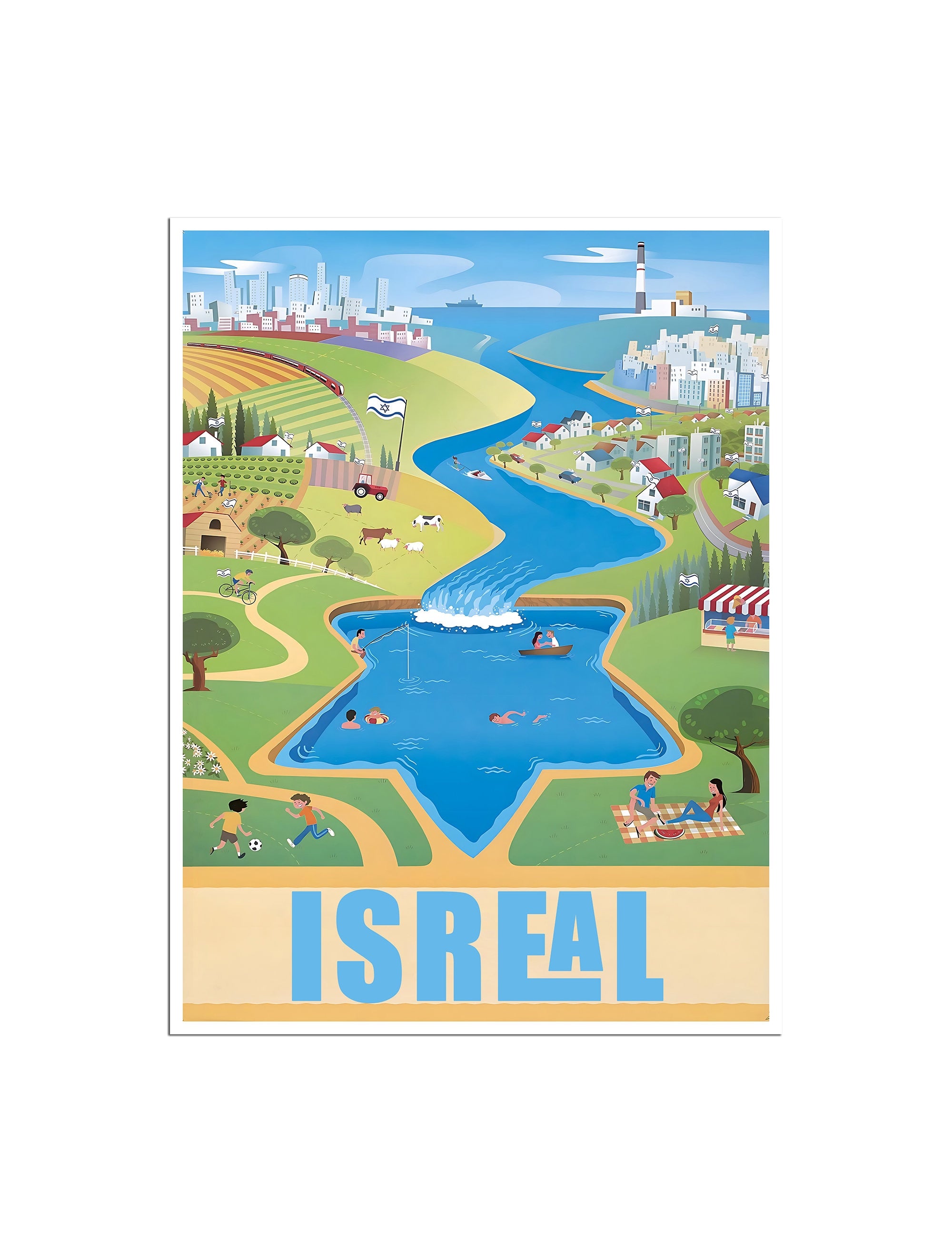 Israel Travel Poster Vintage Israeli Art Home Decor (XR4637)