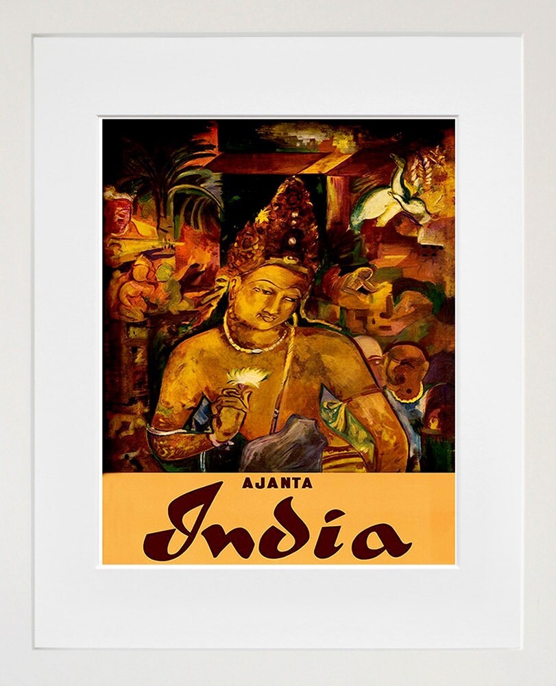 India Travel Poster Indian Art Ajanta Print Home Decor (ZT389)