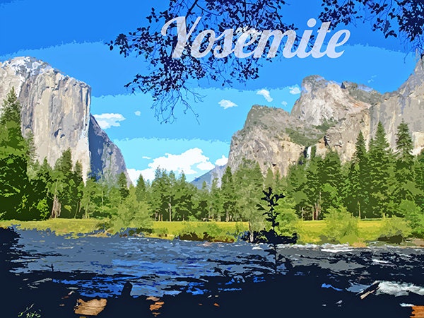 Yosemite National Park Art Travel Poster Print Home Decor (ZB3)