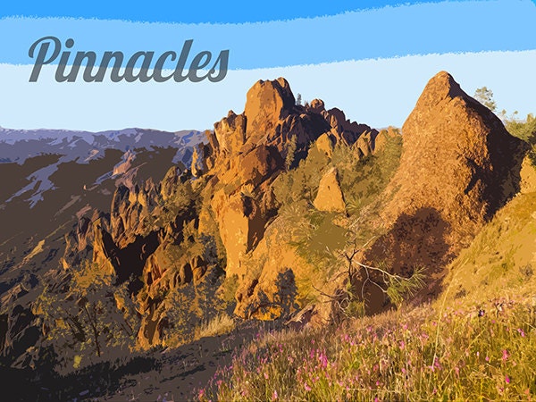 Pinnacles National Park Poster Travel Art Print Home Decor (ZB7)