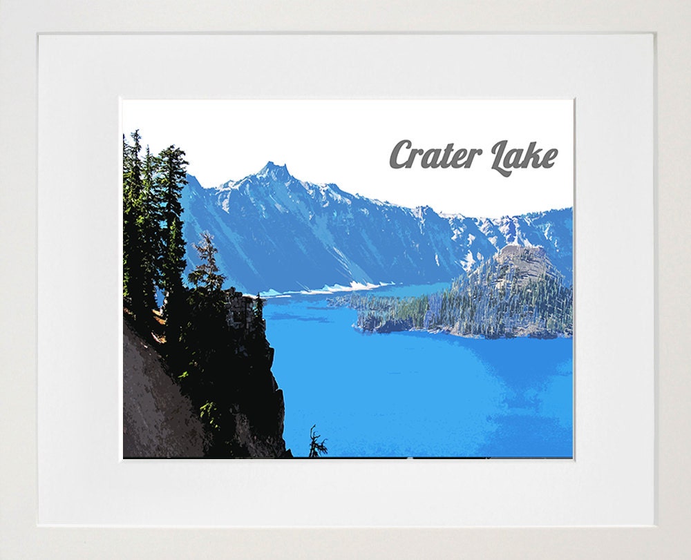 Crater Lake National Park Poster Oregon Travel Art Print Home Decor (ZB11)