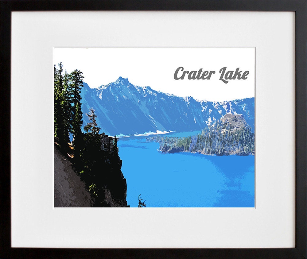 Crater Lake National Park Poster Oregon Travel Art Print Home Decor (ZB11)