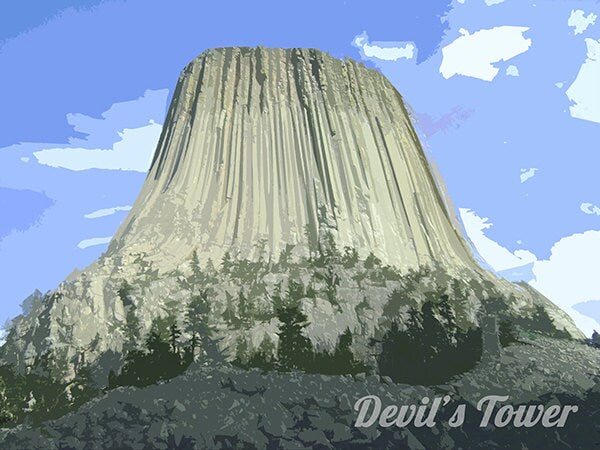 Devil's Tower National Park Poster Wyoming Travel Art Print Home Decor (ZB14)