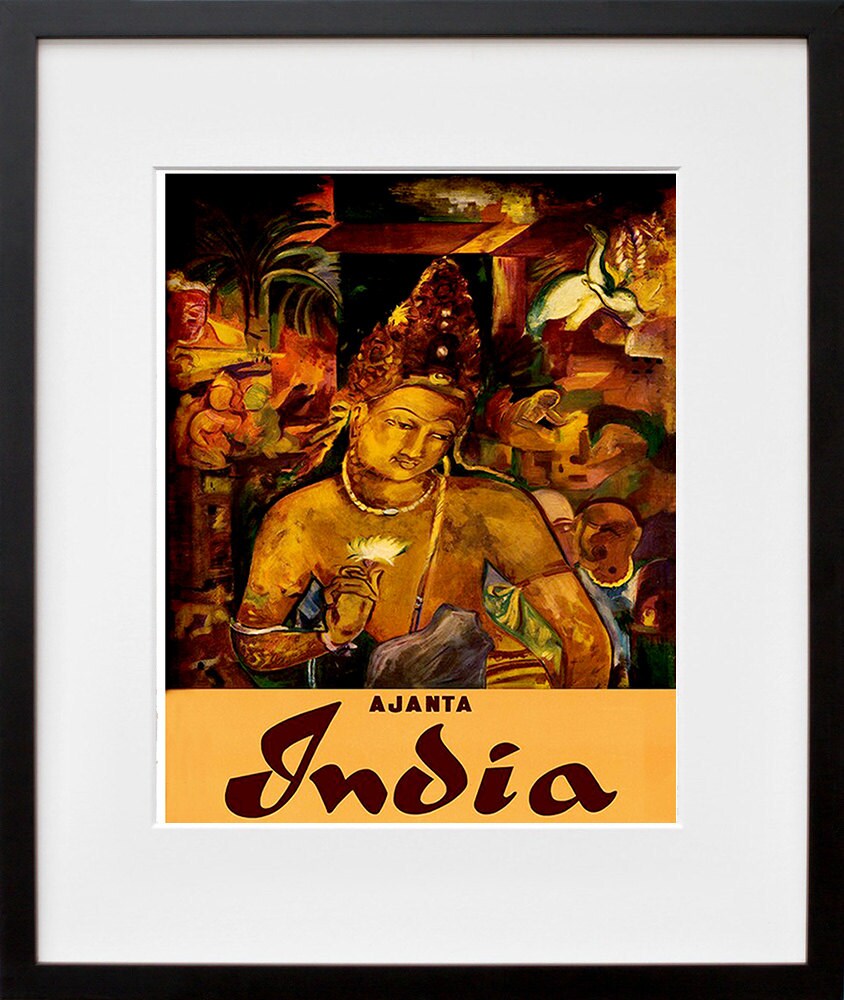 India Travel Poster Indian Art Ajanta Print Home Decor (ZT389)