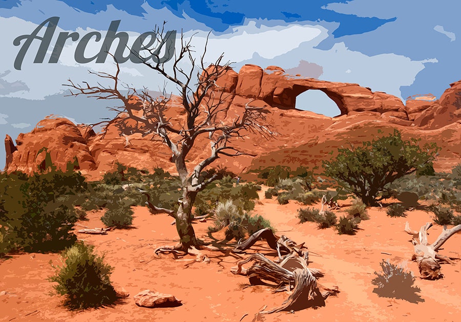 Arches National Park Poster Travel Art Print (ZB6)