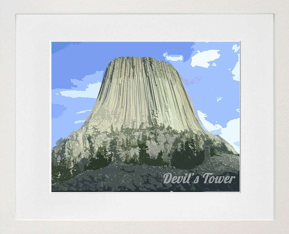 Devil's Tower National Park Poster Wyoming Travel Art Print Home Decor (ZB14)