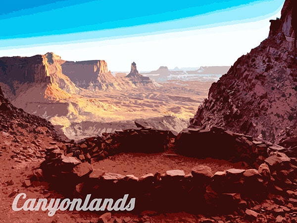 Canyonlands National Park Poster Utah Travel Art Print Home Decor (ZB17)