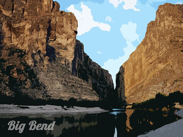 Big Bend National Park Art Texas Travel Poster Print Home Decor (ZB19)