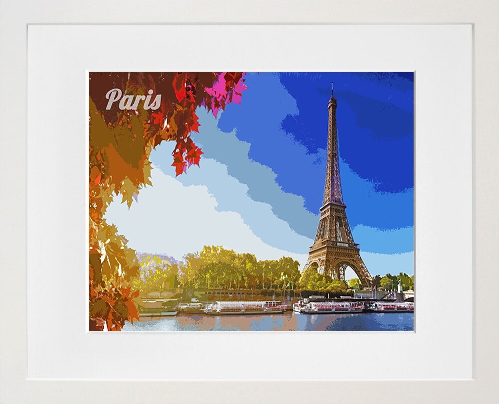 Paris Eiffel Tower Art France Travel Poster Print Home Decor (ZB20)