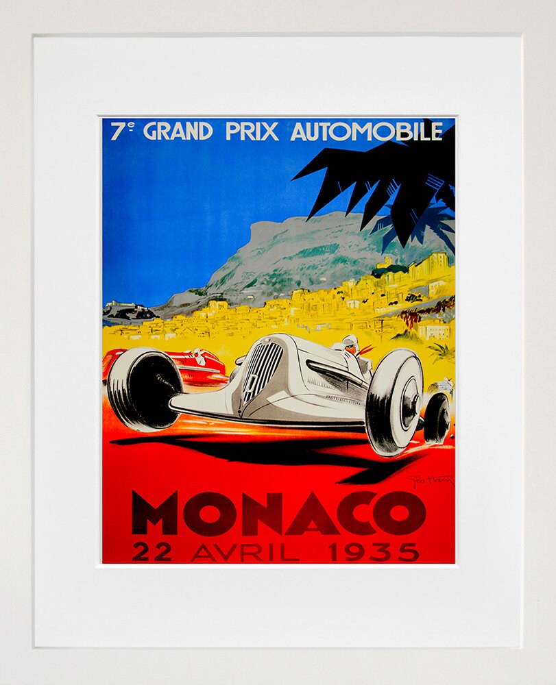 Auto Racing Art Travel Poster Monaco Print Home Decor (ZT353)