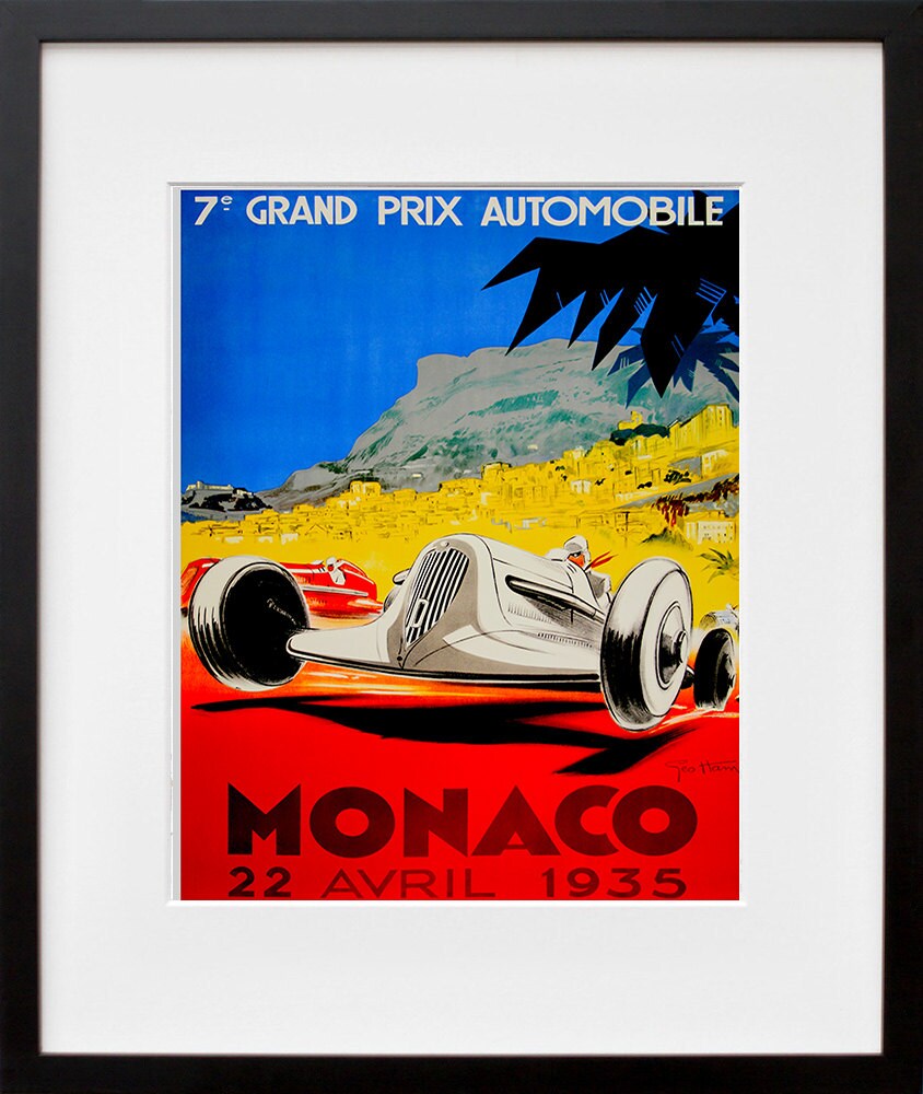 Auto Racing Art Travel Poster Monaco Print Home Decor (ZT353)