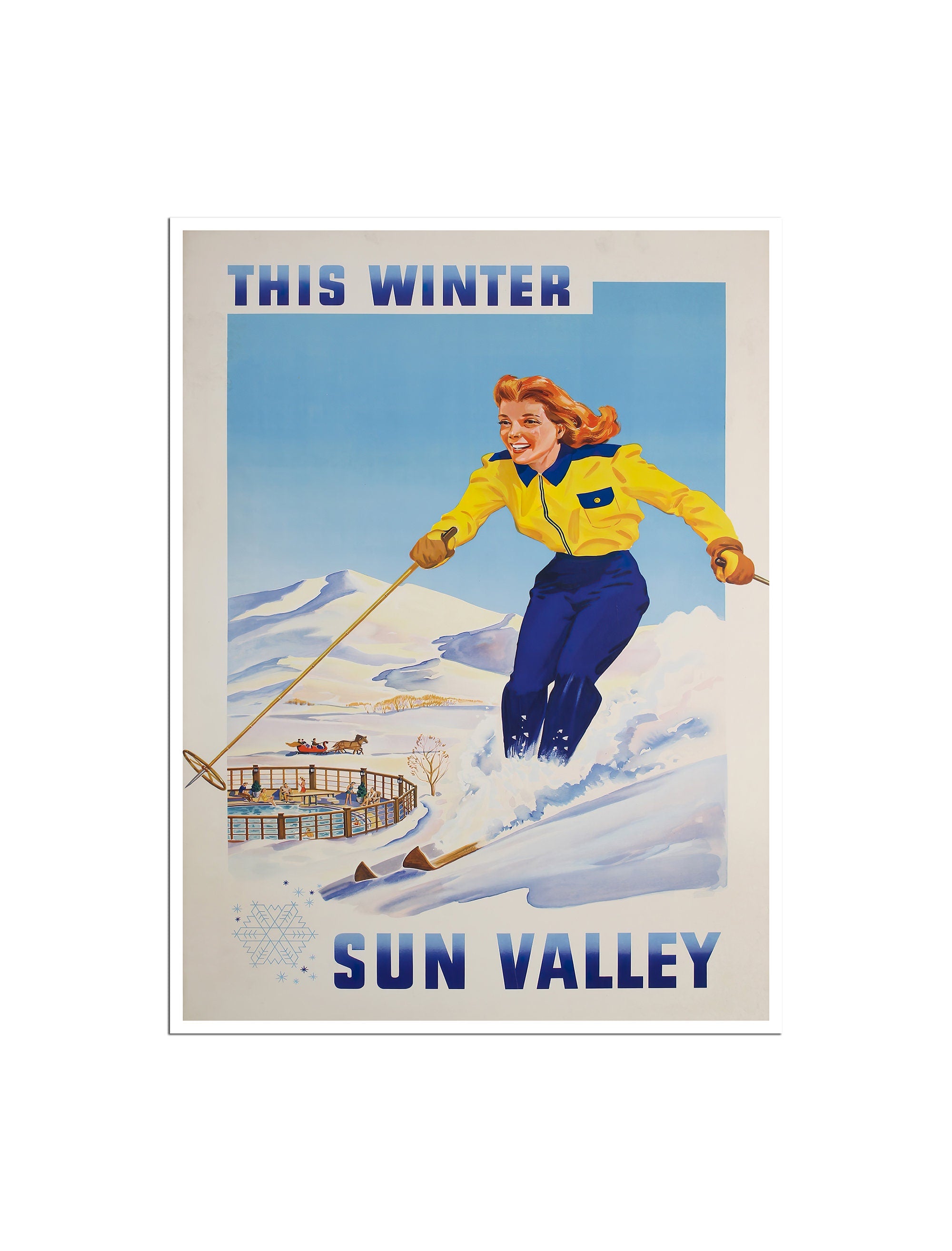 Sun Valley Poster Vintage Idaho Art Ski Poster Tourism Print (H1571)