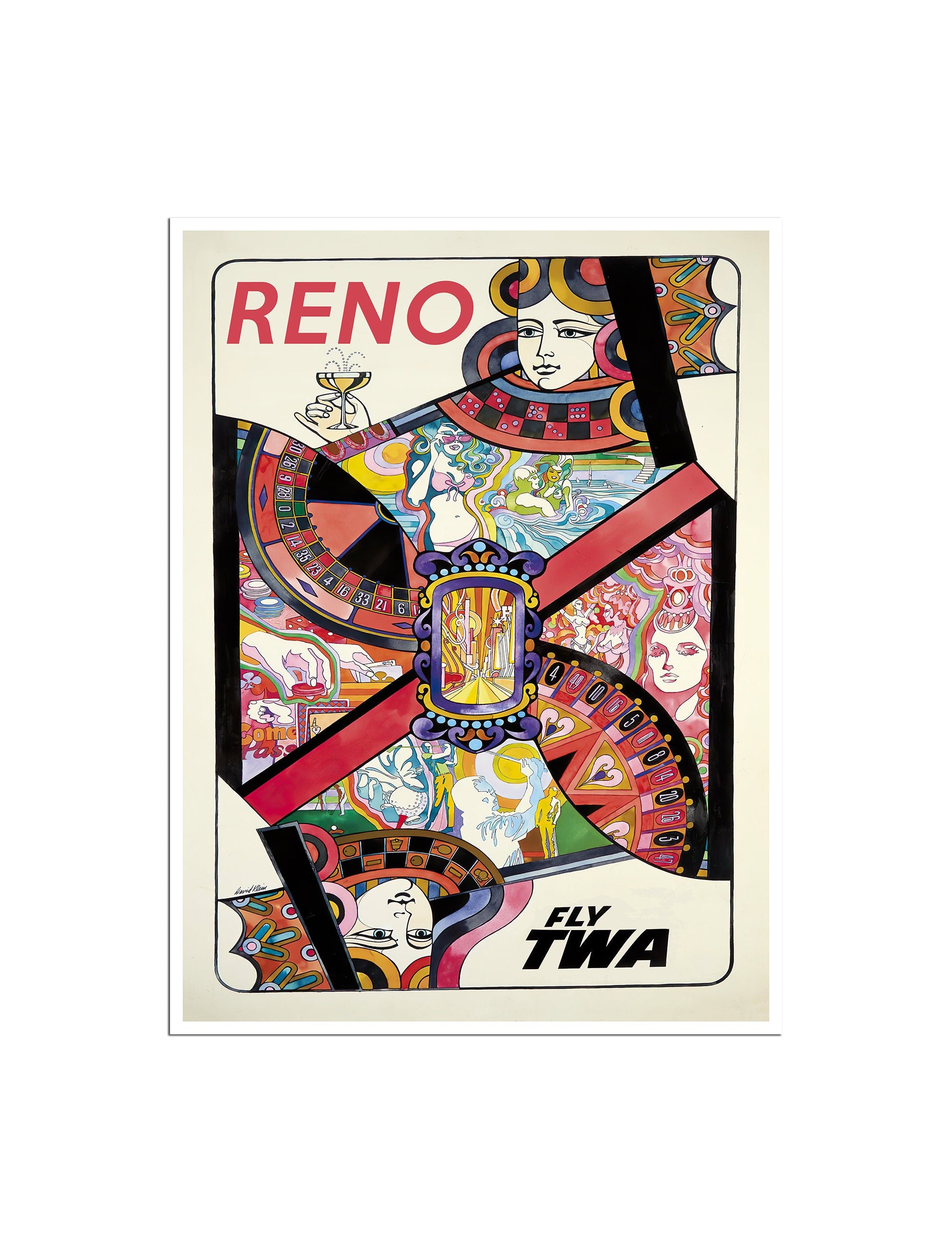 Reno Travel Poster Nevada Casino Art Vintage Print (XR4664)