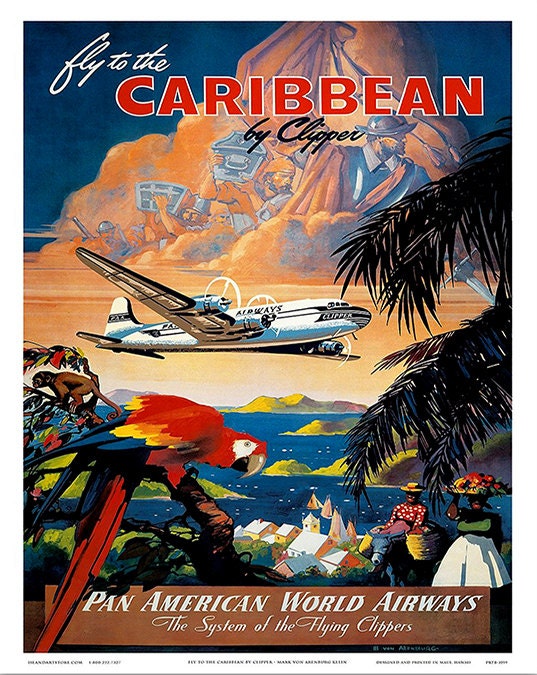 Caribbean Travel Poster Wall Art Print Home Decor (ZT611)
