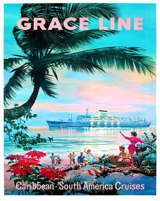 Caribbean Travel Poster Wall Art Print Home Decor (ZT597)