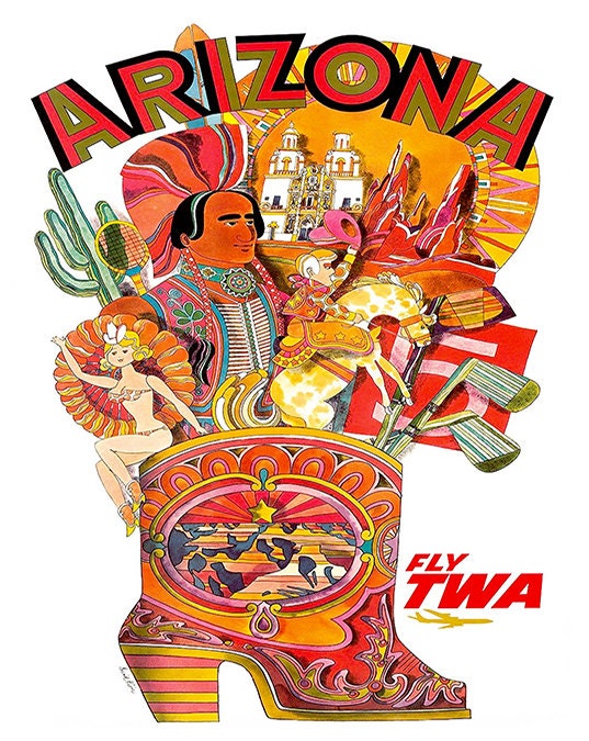 TWA Travel Poster Arizona