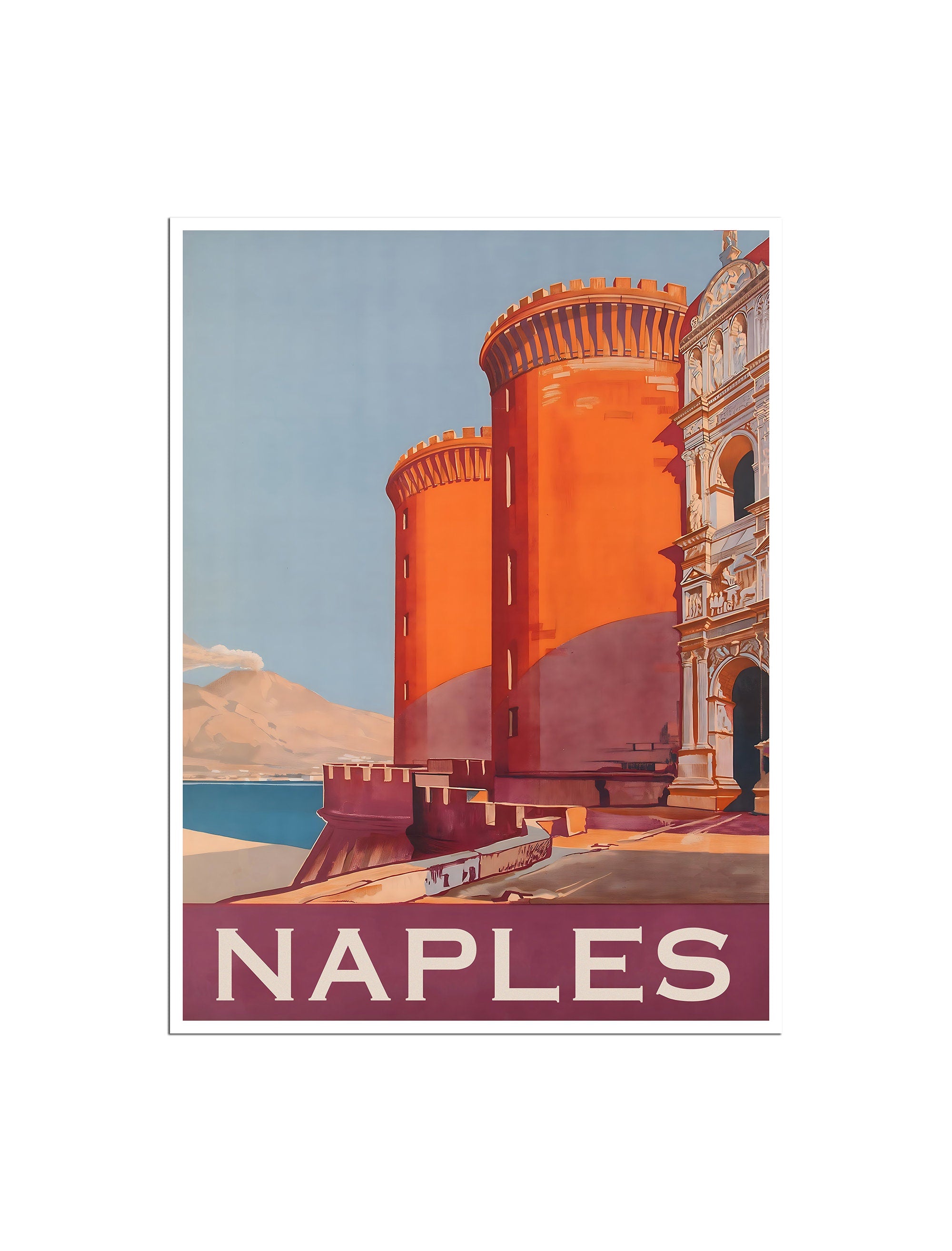 Naples Travel Poster Italian Decor Italy Art Print (XR4654)