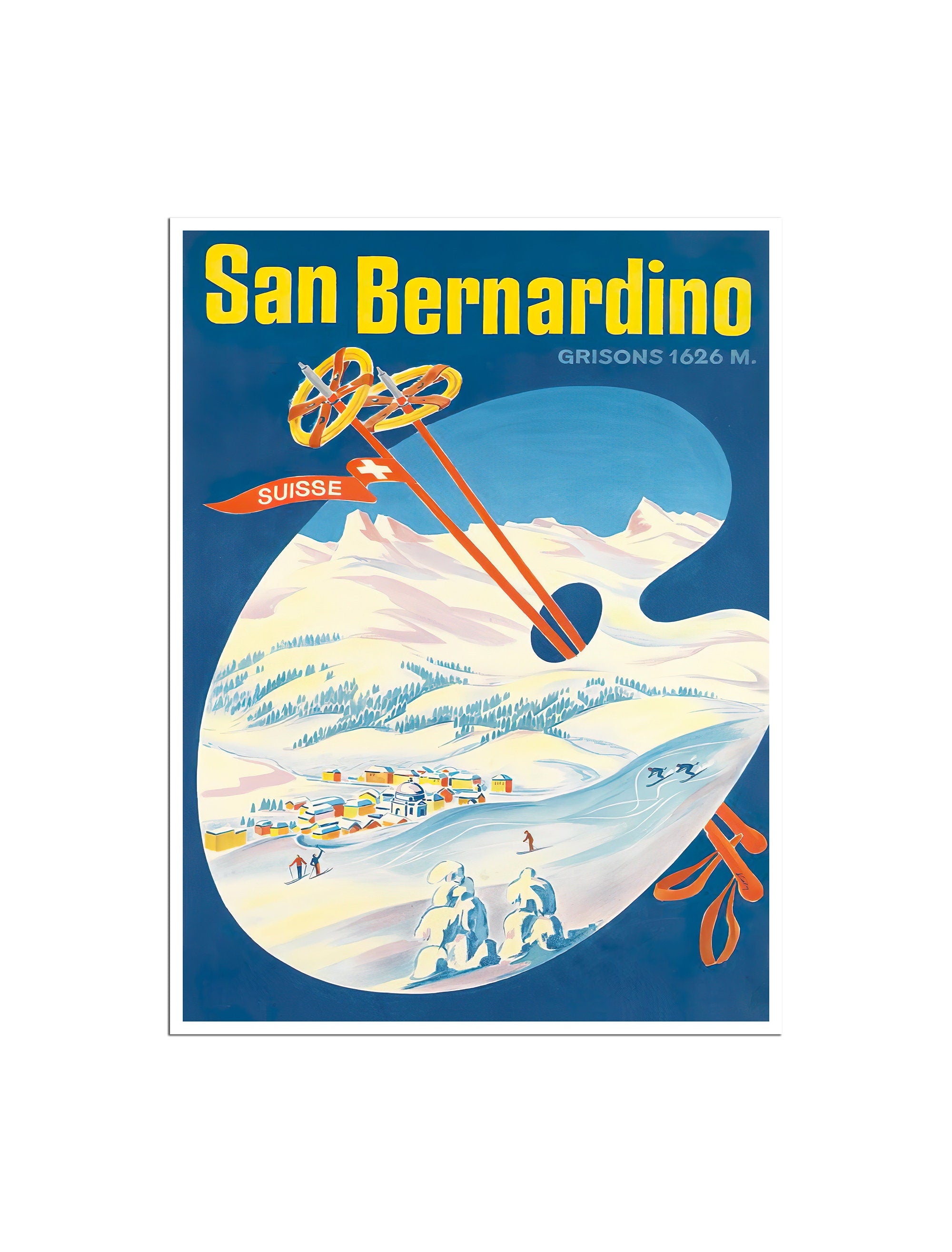 San Bernardino Art Switzerland Travel Poster Print Swiss Decor (XR4665)