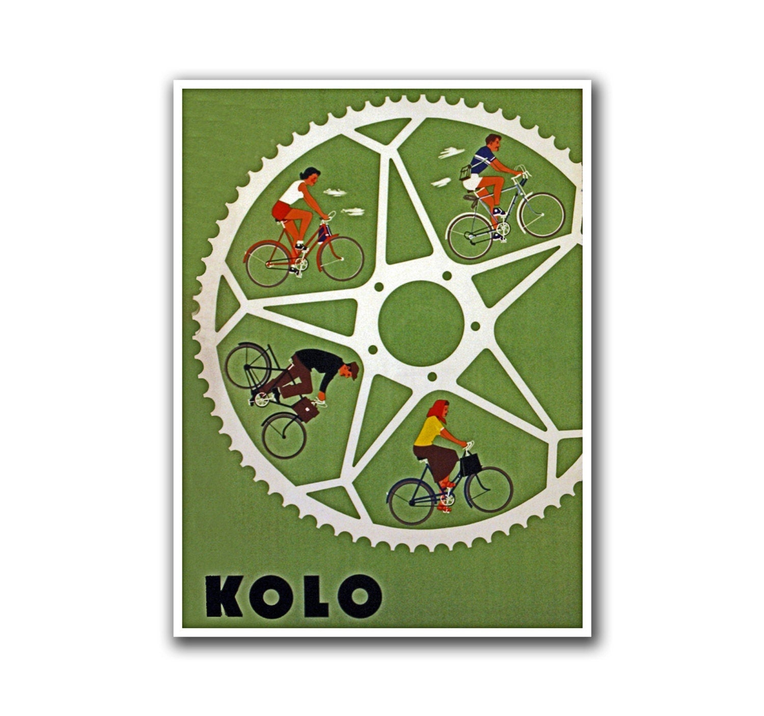 Bicycling Art Decor Cycling Poster Road Bike Vintage Print (H32)