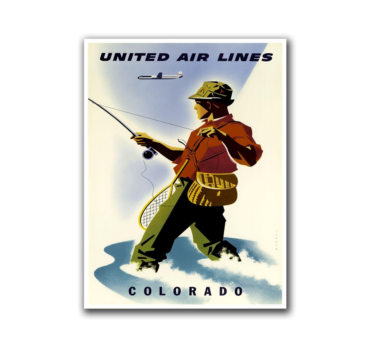 Colorado Travel Poster Fishing Art Retro Print (H119)