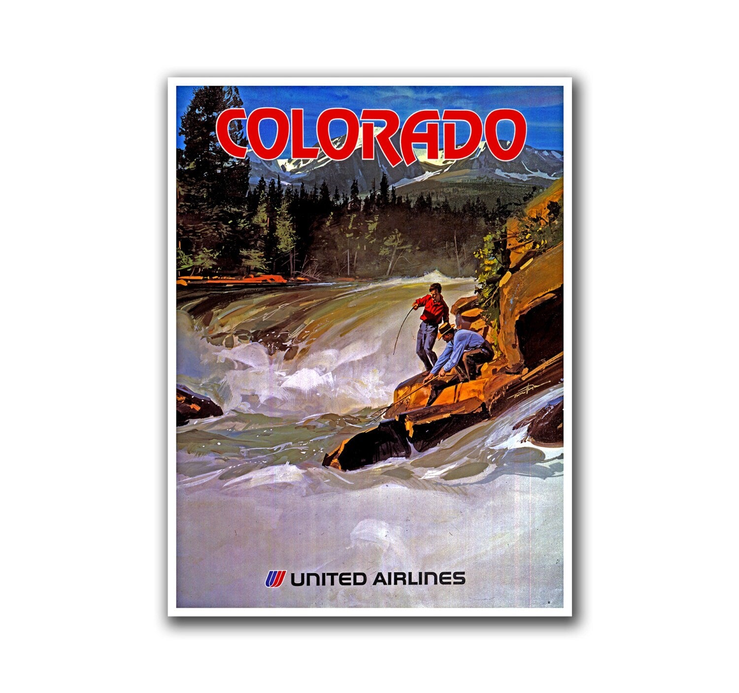 Colorado Travel Poster Fishing Art Retro Decor Print (H204)