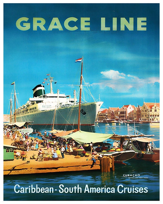 Caribbean Retro Poster Travel Art Home Decor Print (zt664)
