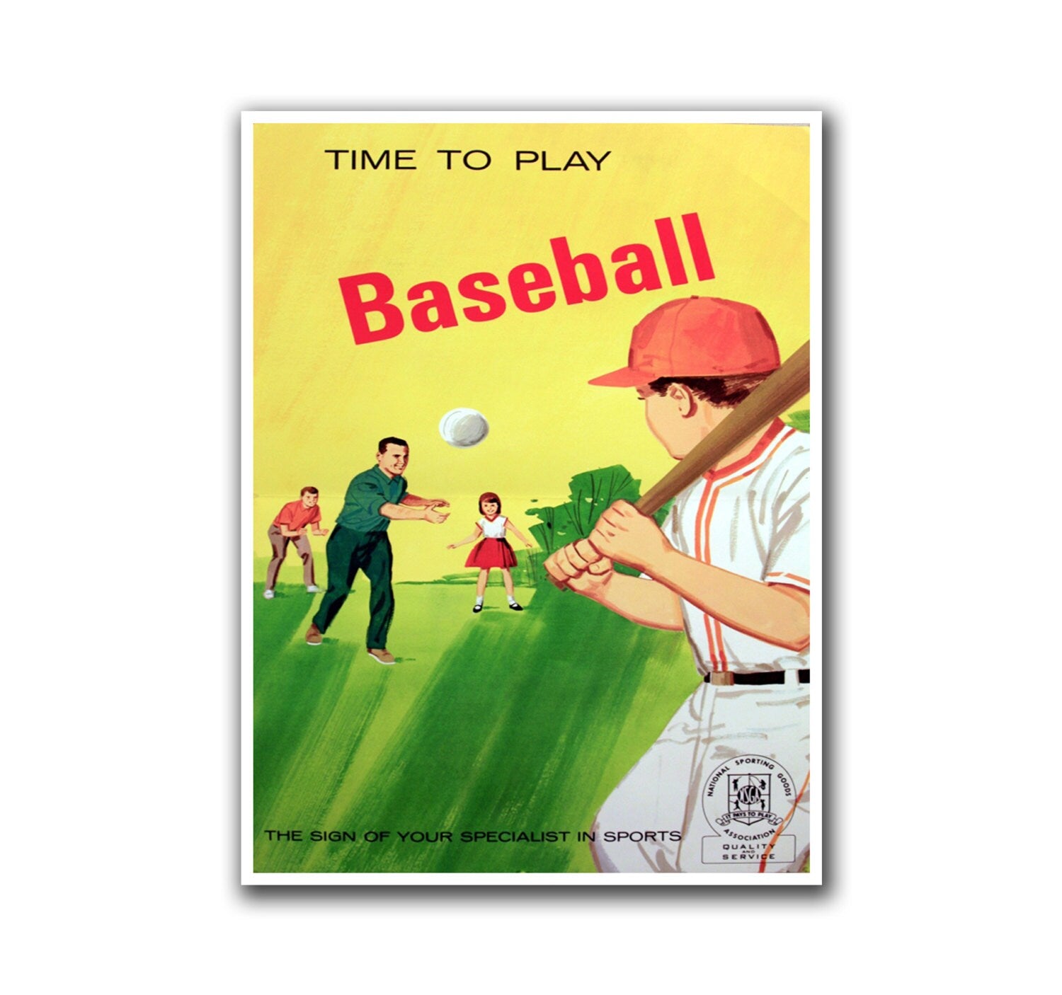 Retro Sports Decor Baseball Room Art Man Cave Decor Print (H31)