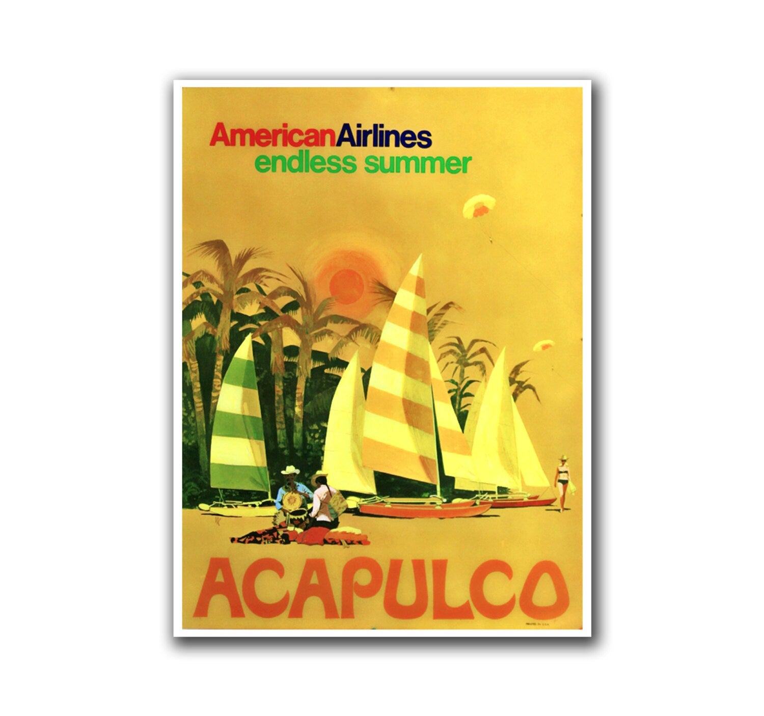 Mexico Travel Poster Home Decor Acapulco Wall Art Print (H147)