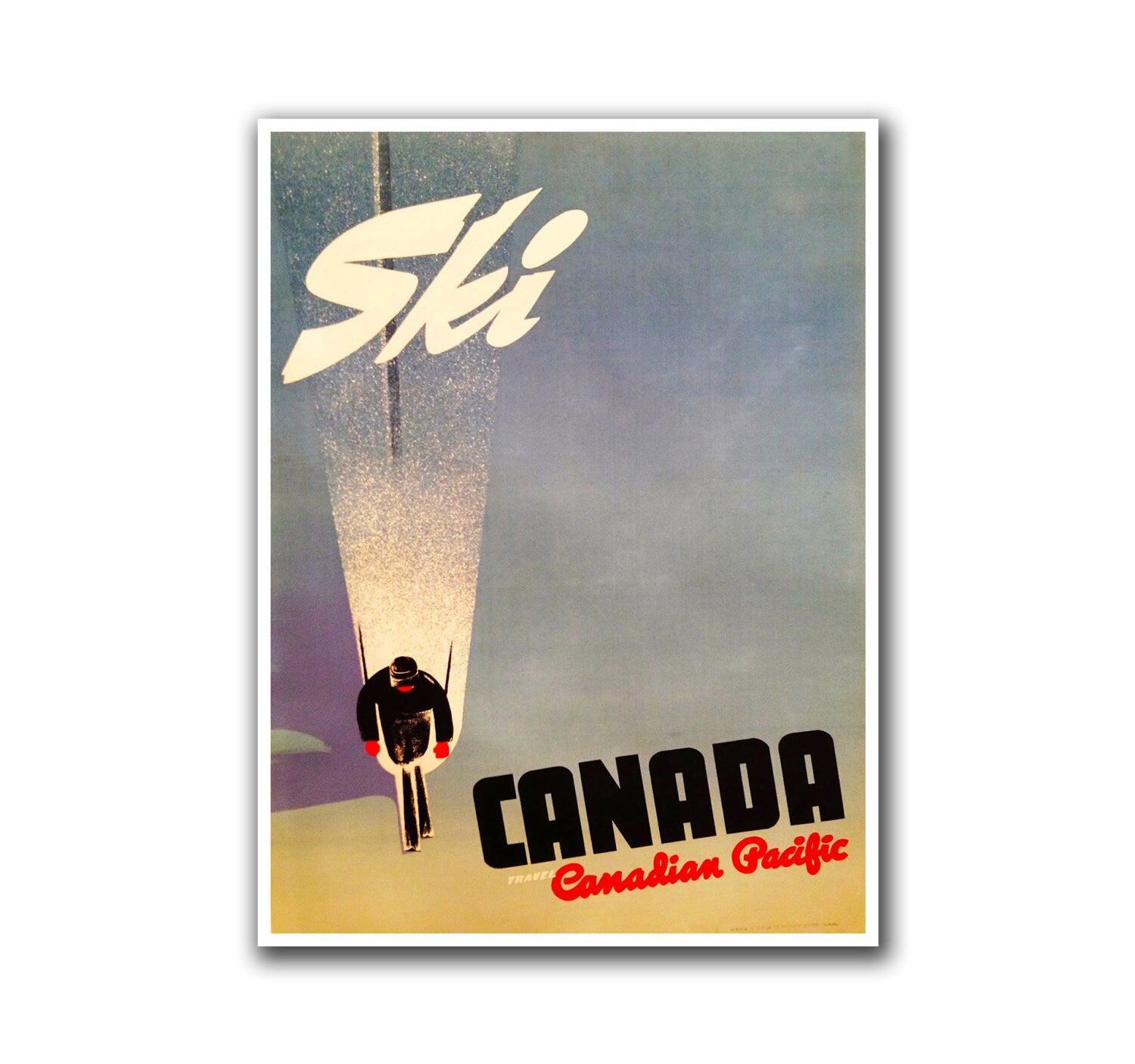 Canada Ski Poster Travel Art Canadian Home Decor Hiking Wall Art Print (H109)