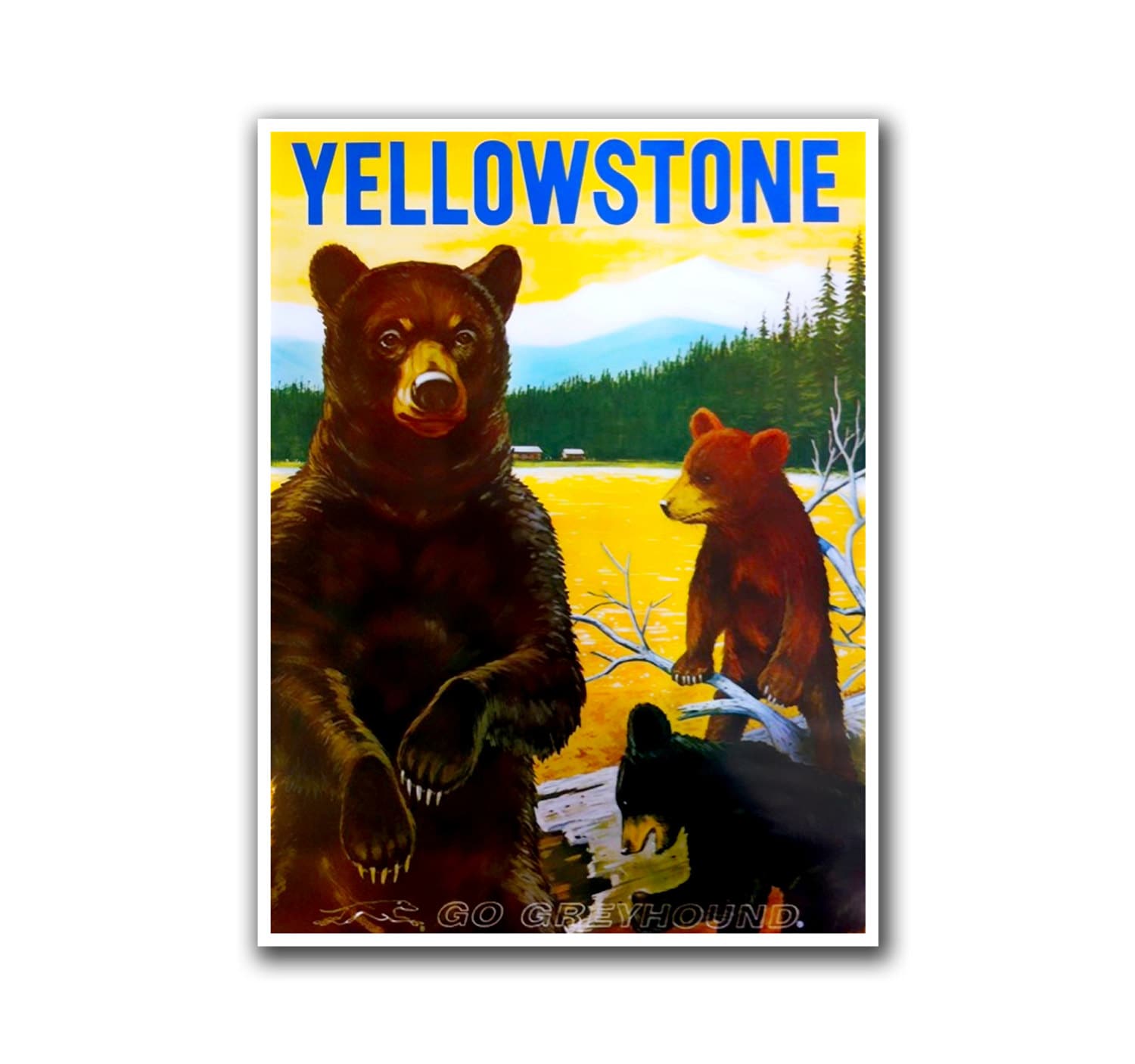 Retro Decor Yellowstone Travel Art Home Decor Sports Wall Art Print (H144)