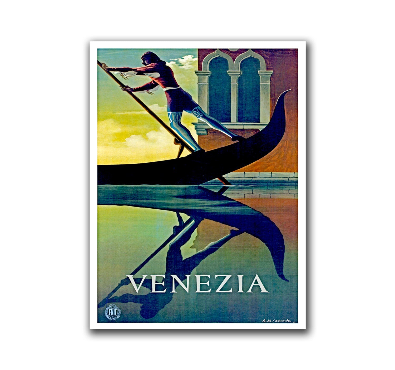 Italy Travel Decor Venice Italian Poster Wall Art Print (H202)