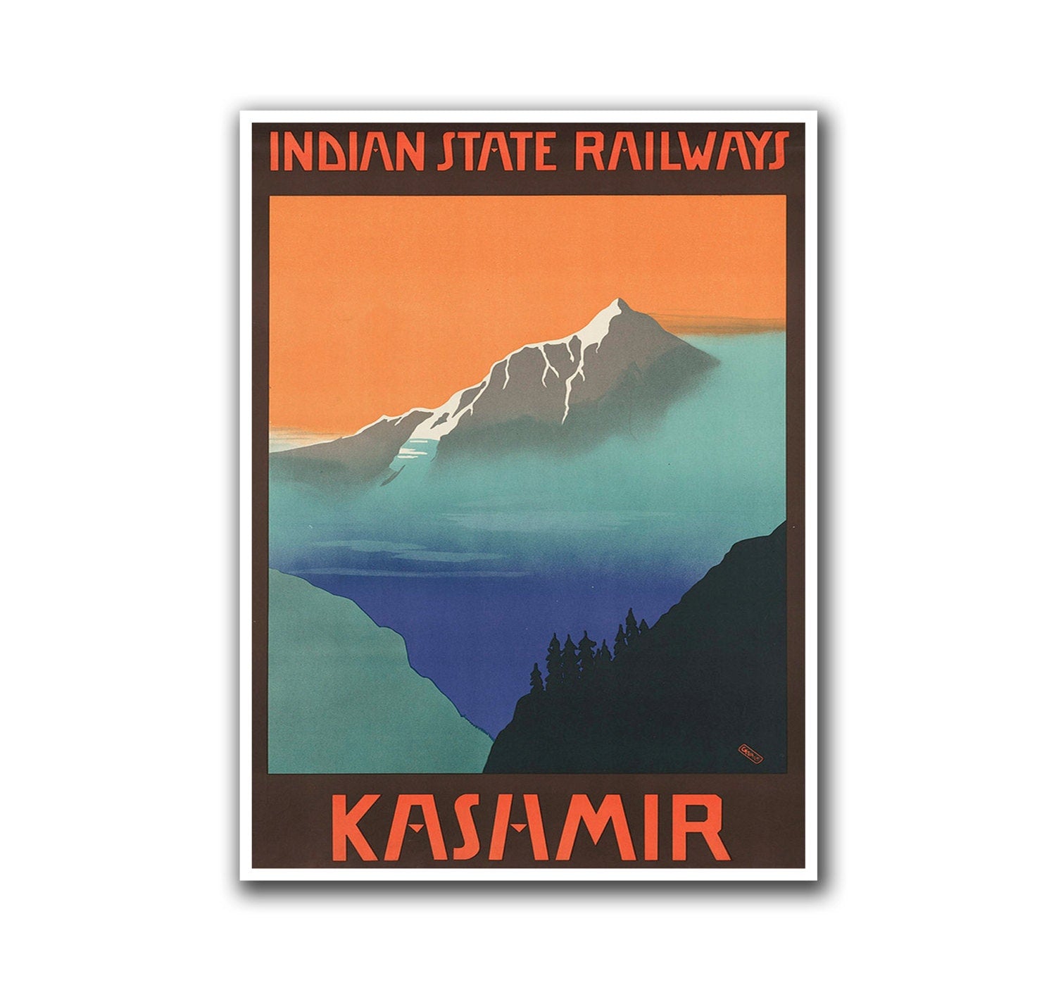 India Travel Poster Kashmir Hiking Wall Art Print (H159)