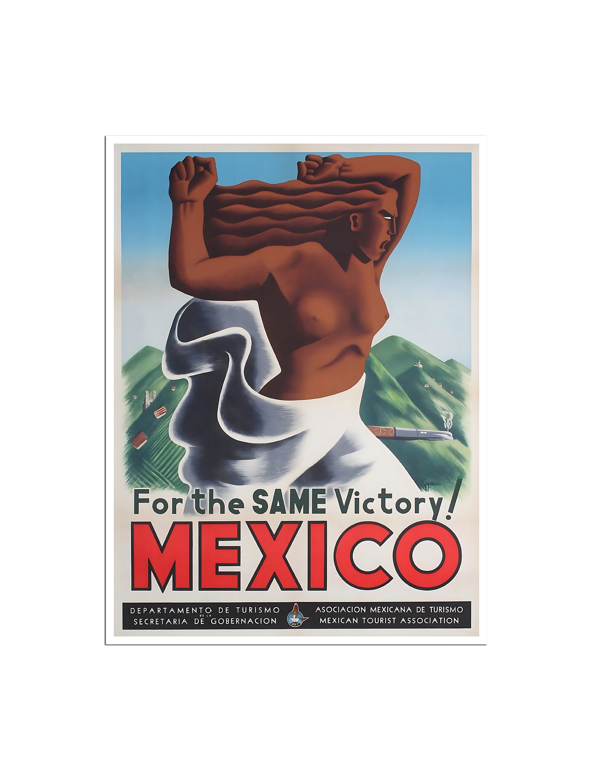 Mexico Political Poster Mexican Art Travel Print Retro (XR4606)